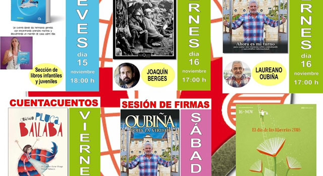 Cuentacuentos y firmas de libros con Joaquín Berges y Laureano Oubiña en la librería Central de Zaragoza para celebrar el Día de las Librerías